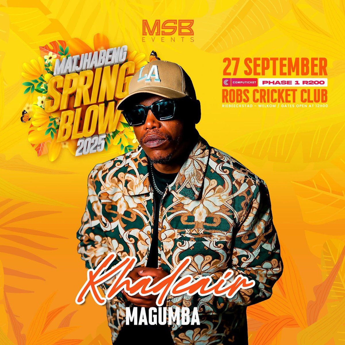 MSB_Eventz's tweet photo. Gumbaa!! Gumbaa!!
Welcoming Magumba hit maker Khadeair
27 September - Matjhabeng Spring Blow
Phase 1 tickets: R200
#SpringBlow2025 #MSBWeekend https://t.co/hhpKflV6JM