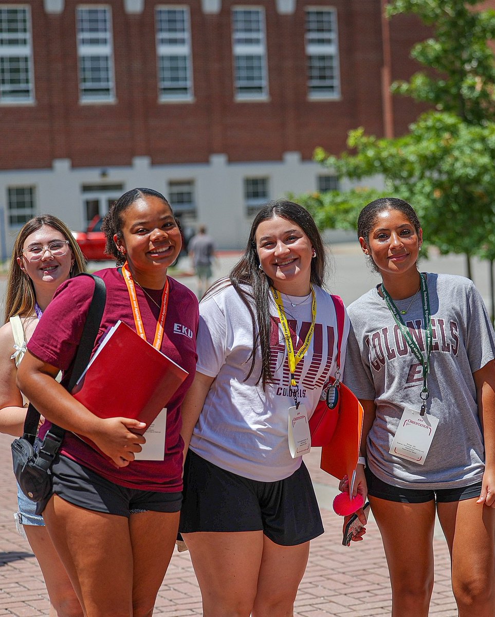 eku's tweet image. Crazy to think, but there’s only a handful more orientations until Fall ‘25 kicks off! #EKU Admissions has been hard at work all summer giving our soon-to-be Colonels a taste of life on the #CampusBeautiful. 🙌💥 #GoBigE #EKUFamily #ColonelNation #BigEWelcome