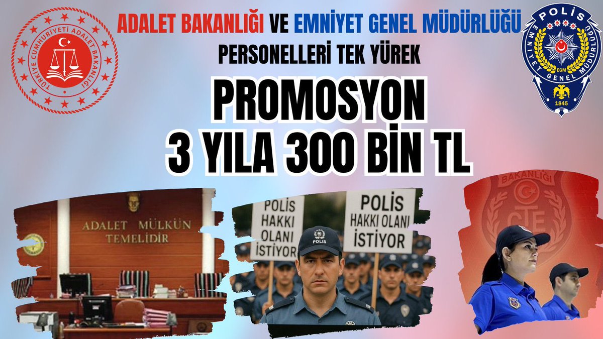 S_S_Katip's tweet photo. Adalet ve Emniyet çalışanları, devletin omurgasıdır! Ama maaşlarımız enflasyon karşısında eriyor. 3 yılda 300.000 TL promosyon için birleşiyoruz. Bu mücadele hepimizin!  #AdaletEGMTekSes300Bin @adalet_bakanlik
 @EmniyetGM https://t.co/ggN2rYVq0y