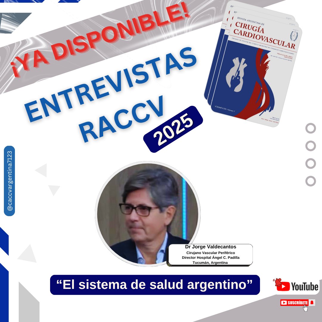 caccvargentina's tweet photo. Entrevistas RACCV Edición 2025

"En una entrevista exclusiva, el Dr. Jorge Valdecantos nos cuenta todo sobre “El sistema de salud argentino”.
¡No te lo pierdas."

★ Suscribite a nuestro canal → https://t.co/47HYDajma2

#Salud , #medicina , #entrevistas , #Argentina https://t.co/we7Sn7S1oQ