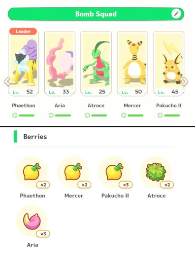 AdeptCharon's tweet image. #PokemonSleep2nd
Setting up a Berry surprise for the Lapis Lakeside Snorlax tomorrow morning, with my BFS Raikou squad: