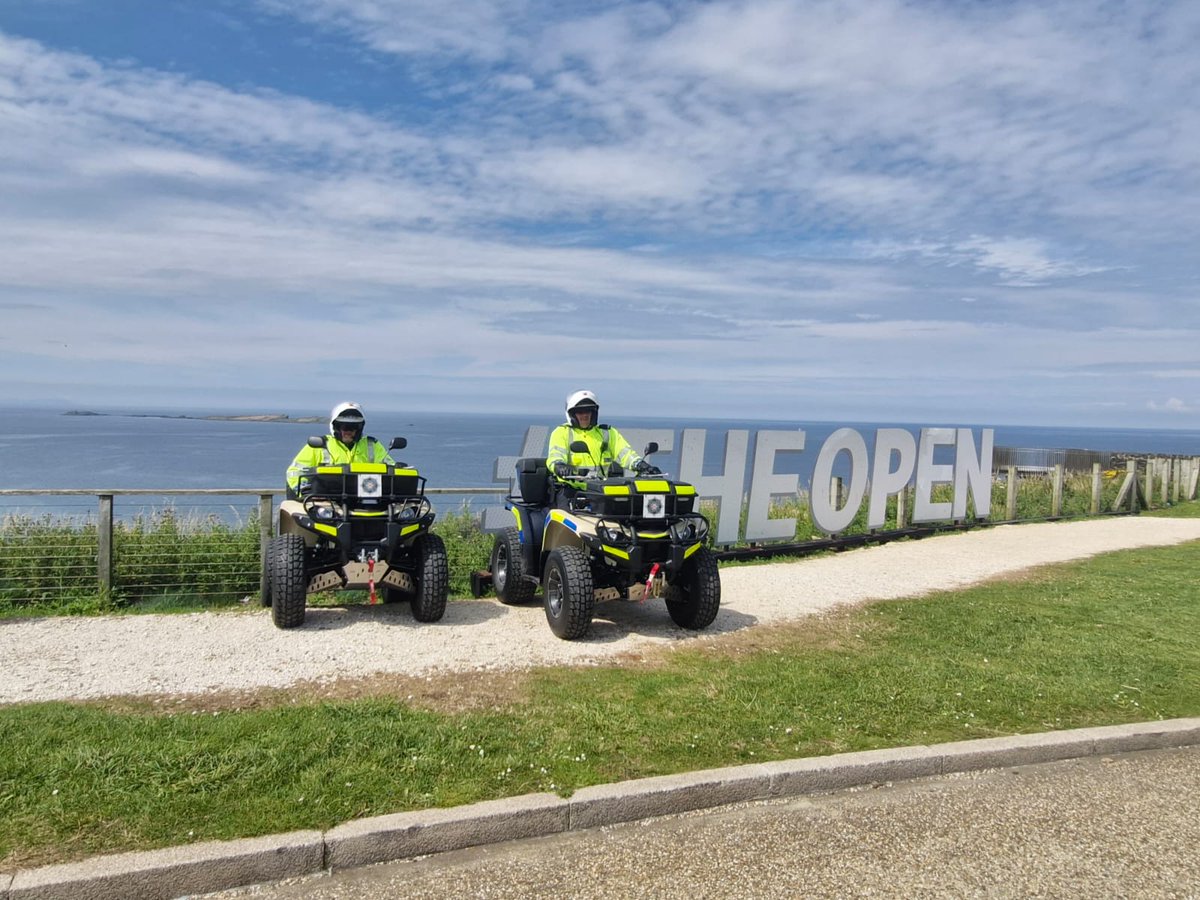 PSNICCGDistrict's tweet image. Our officers have been out and about today on police quad bikes, providing reassurance across shared public places and spaces as The Open Championship comes to an end.
#TheOpen