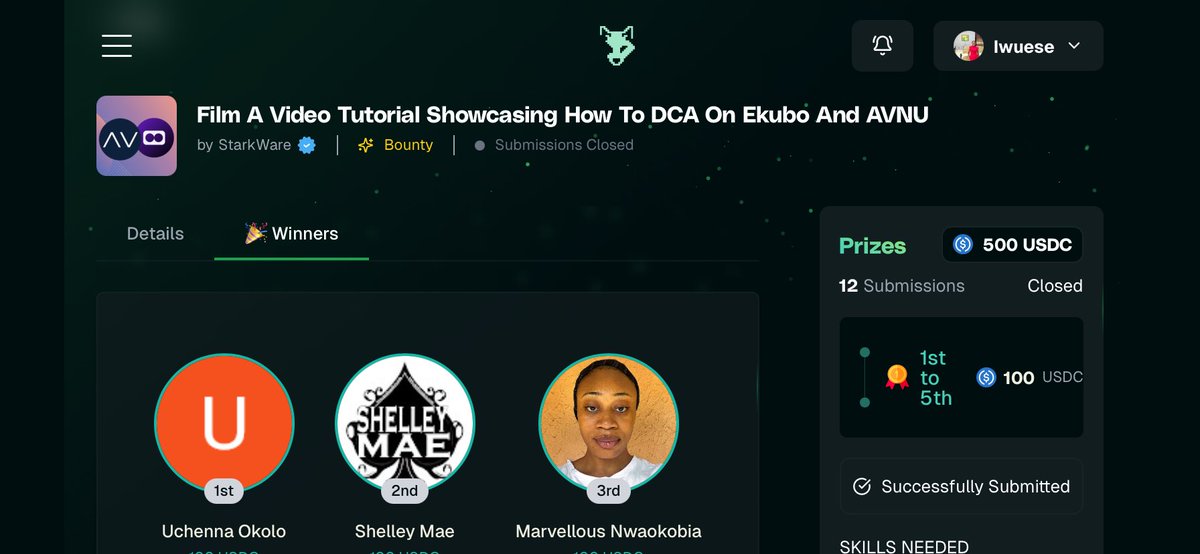 Iwuese_iTer's tweet image. Took my first shot at creating content for @WPLSTARK and guess what? I WON the bounty! 🚀🔥
Big thanks to the team for the opportunity—more to come. 🐺 
@Starknet @avnu_fi  @EkuboProtocol @StarkWareLtd  @the_buidl @Blockheaderweb3 
#Wolfpack #Web3Content