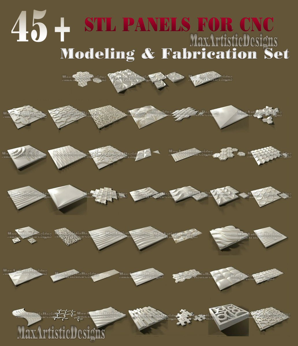 New product: 40 + pcs fabrication panels 3d stl models set for cnc router 3d printers artcam Easel -Download 👉🏽👉🏽 etsy.com/listing/949179…