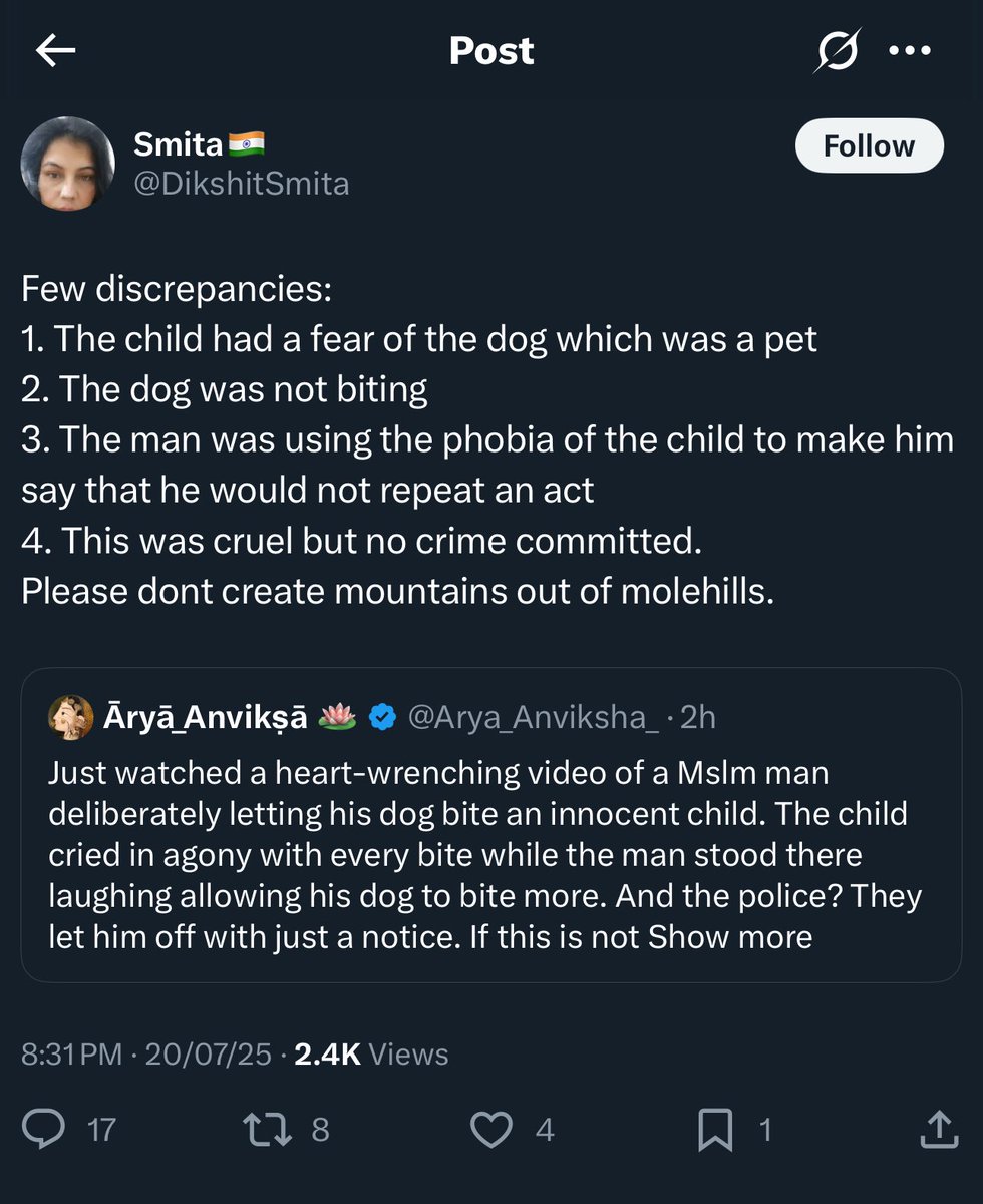 UnSubtleDesi's tweet image. These retarded “dog lovers” need to be summarily ousted by the society. They must suffer the consequences of grandstanding at the cost of innocent lives.