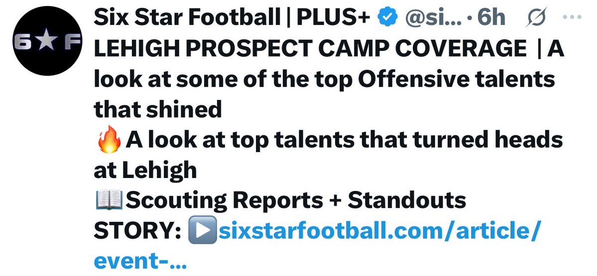 Thank you <a href="/sixstarfootball/">Six Star Football | PLUS+</a> for the camp evaluation.  

<a href="/theking1/">Justin King | IG: J.King_LIG</a> <a href="/LIGSportsGroup/">L.I.G. Sports Group</a> <a href="/210ths/">2Tenths Speed & Agility</a> <a href="/kouniverse_/">K.O. Universe - Wide Receiver Training ⚡</a> <a href="/PAELITE7v7/">PA Elite 7v7</a> <a href="/PA_TodaySports/">PA Today</a> <a href="/WPIAL_Insider/">WPIAL Insider</a> <a href="/wpialsportsnews/">WPIAL Sportsmen</a> <a href="/CoachCortazzo/">Frank Cortazzo</a> <a href="/EAfootballcoach/">East Allegheny Varsity Football</a>