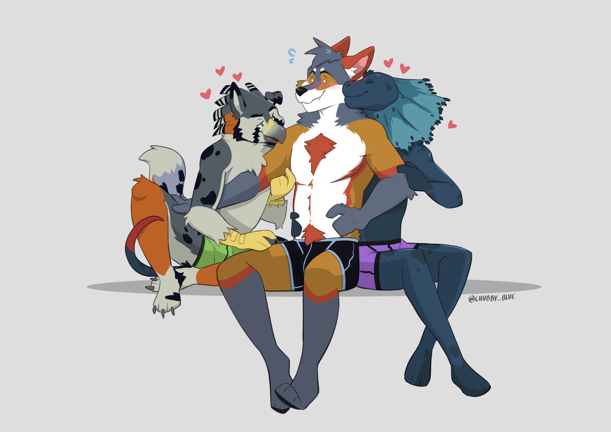 chubby_blue's tweet photo. A double whammy combo finnisher... of affection~ https://t.co/qd0OEqUXOI