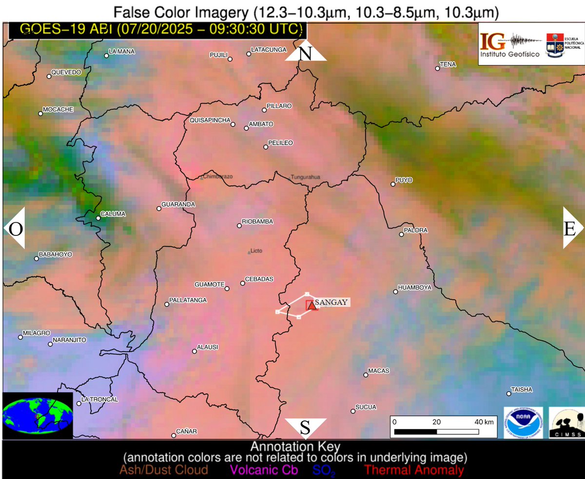Informe Diario #Sangay N° 2025-201
domingo 20 de julio de 2025
Nivel de Actividad: 
Superficial: Alta
Tendencia Superficial: Sin cambio
Interna: Moderada 
Tendencia Interna: Sin cambio
Revisarlo en: servicios.igepn.edu.ec/url/NTYzOA==
