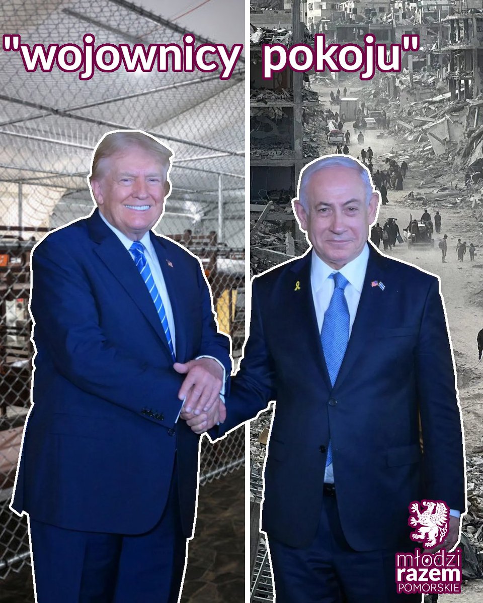 mrpomorskie's tweet image. Chcielibyśmy tylko przypomnieć, że zbrodniarz wojenny Benjamin Netanjahu odpowiedzialny za śmierć tysięcy cywilów w Gazie oraz systematyczne łamanie praw człowieka nominował Donalda Trumpa do Pokojowej Nagrody Nobla.