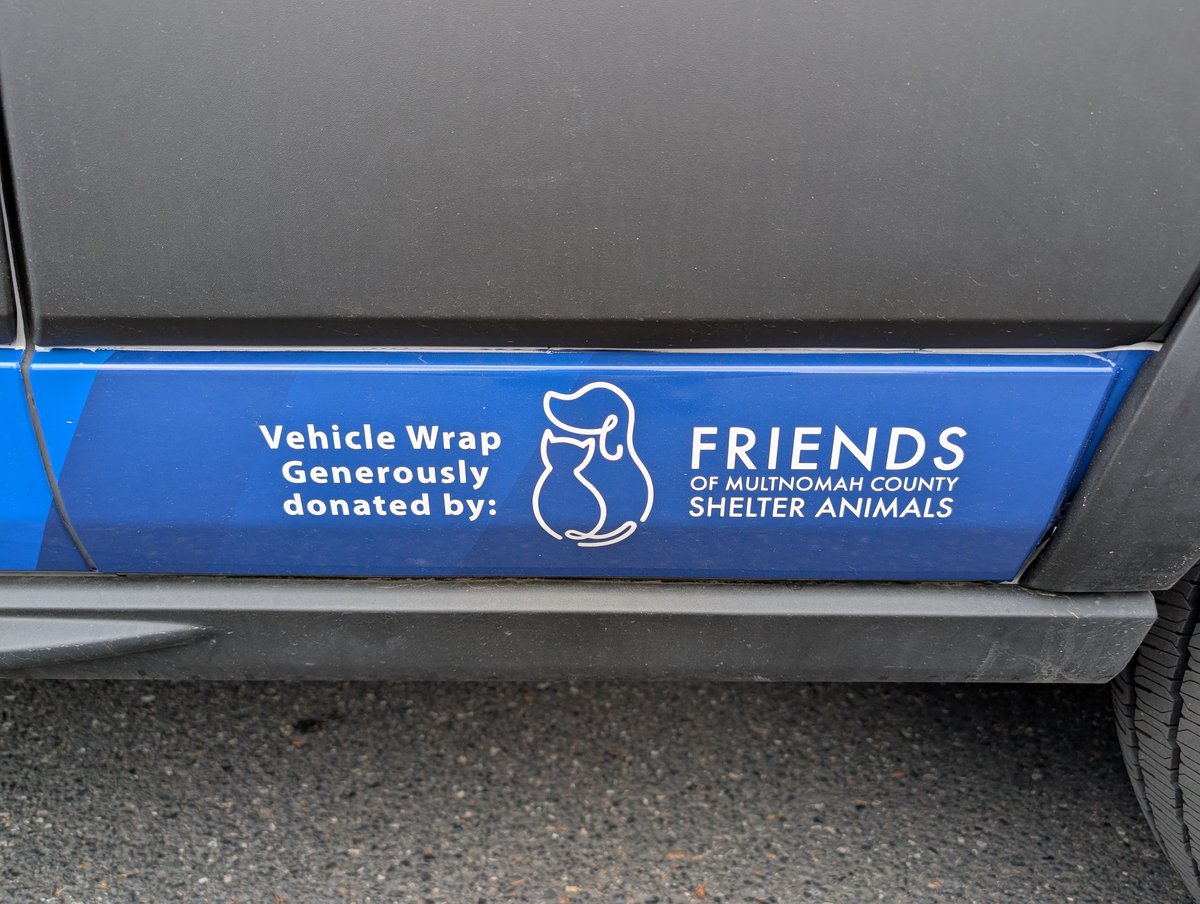 We're thrilled to announce that MCAS is sporting some fantastic newly wrapped transport vans, thanks to the incredible generosity of Friends of Multnomah County Shelter Animals, and our community!

Learn more about the project - multcopets.org/news/new-wheel…