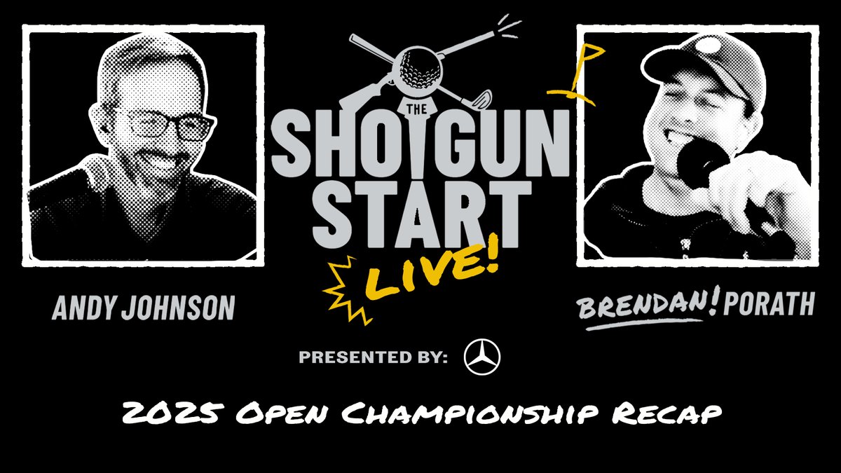TheShotgunStart's tweet image. We will be LIVE at 4:30 ET to recap the 2025 Open Championship!
Tune in as @BrendanPorath wraps up his week in Portrush, joining @AndyTFE to talk Scottie, Rory, and more.
Hit the bell to know we're live: youtube.com/live/t_rD5PhSu…