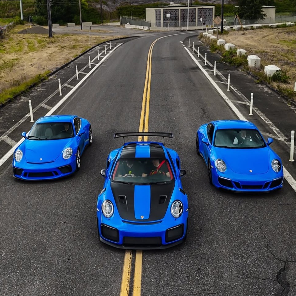 duPontREGISTRY's tweet image. PTS Voodoo Blue Trio | Each one unique, each one ready for a new home
Three 991.2s - GT2 RS, GT3 Touring, and GTS, all painted in rare PTS Voodoo Blue. All 3 are now available on #dupontregistry