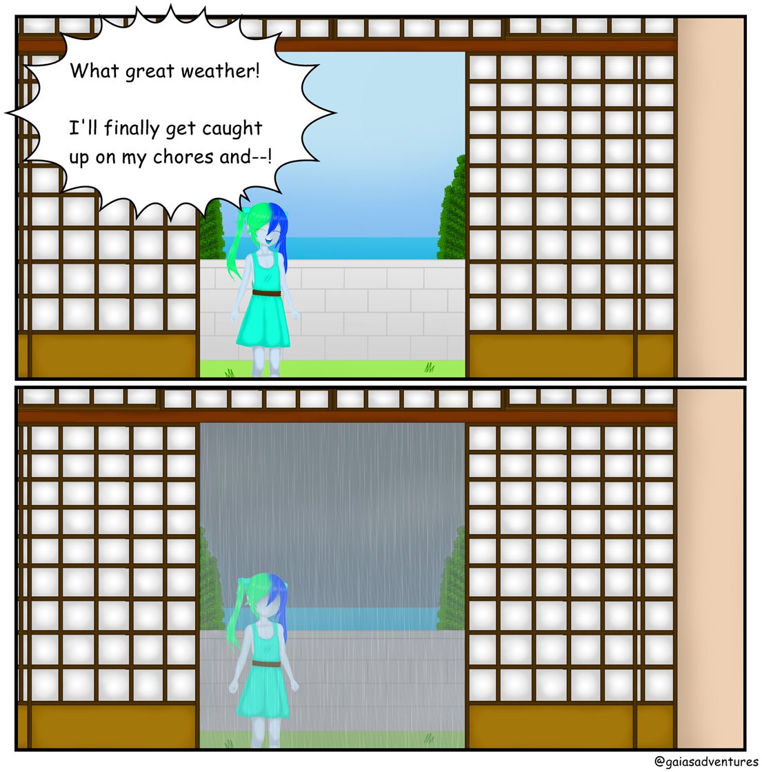GaiasAdventures's tweet photo. I just wanted to do chores... #comic #ComicArt #life https://t.co/Vg7qO0T29D