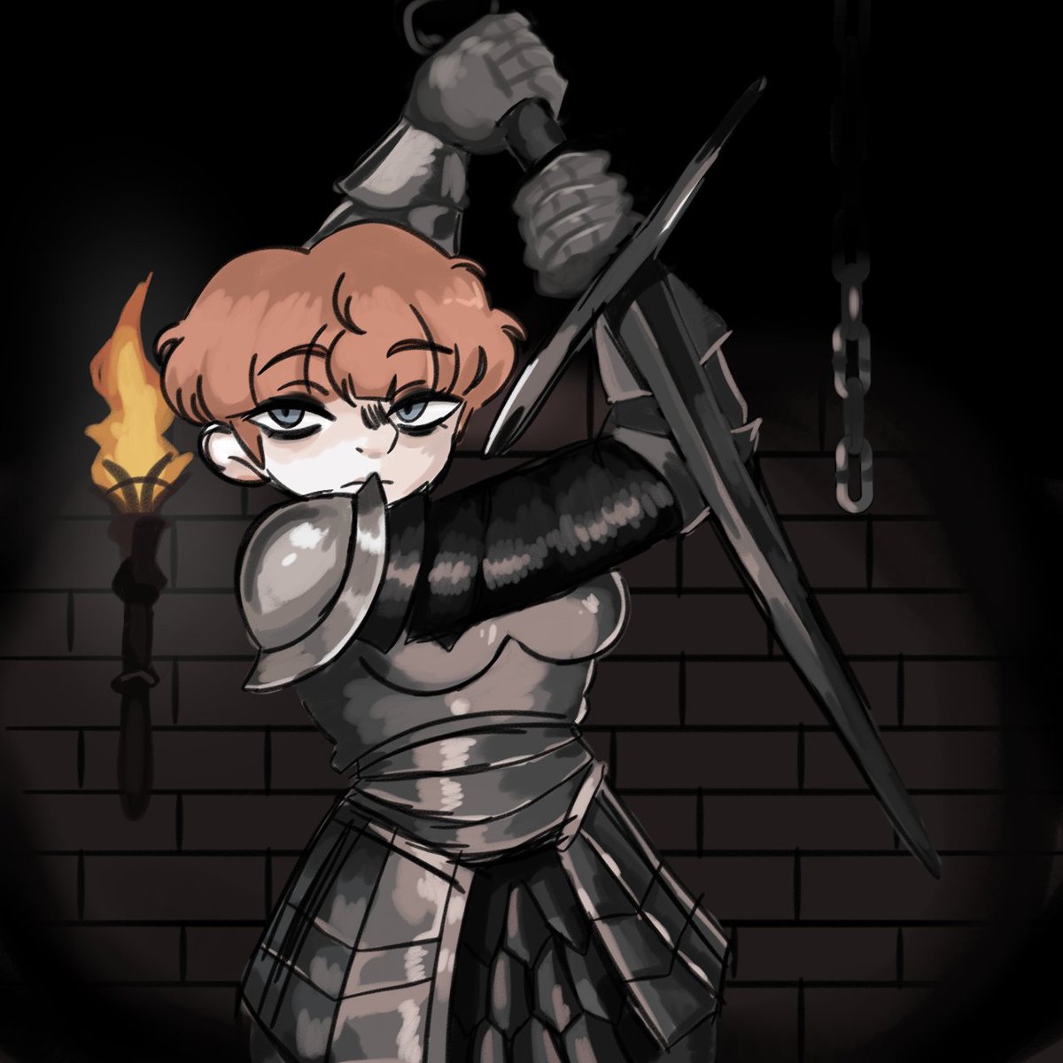 ZamZipperArt's tweet image. Fear and hunger Darce study, i wanted to practice drawing armors and backgrounds, did i do good?