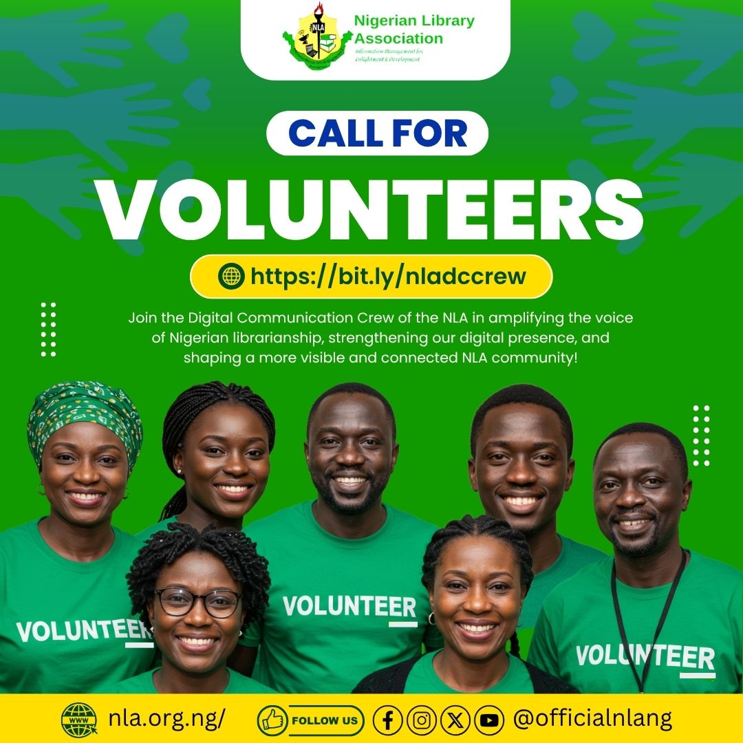officialnlang's tweet image. CALL FOR VOLUNTEERS!
Join the NLA Digital Communication Crew (DCCrew)! The NLA is looking for committed members to boost our digital visibility, innovation, and national engagement.
Got the relevant skills? Want to make an impact? Apply by August 2nd
#NLADCCrew #NLA #Volunteers