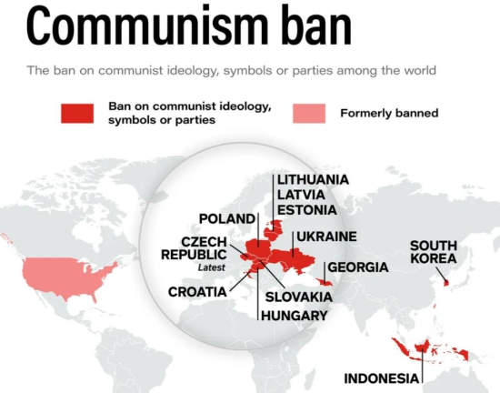 PamphletsY's tweet photo. Countries where Communism is Banned https://t.co/WVj6EFl1wZ