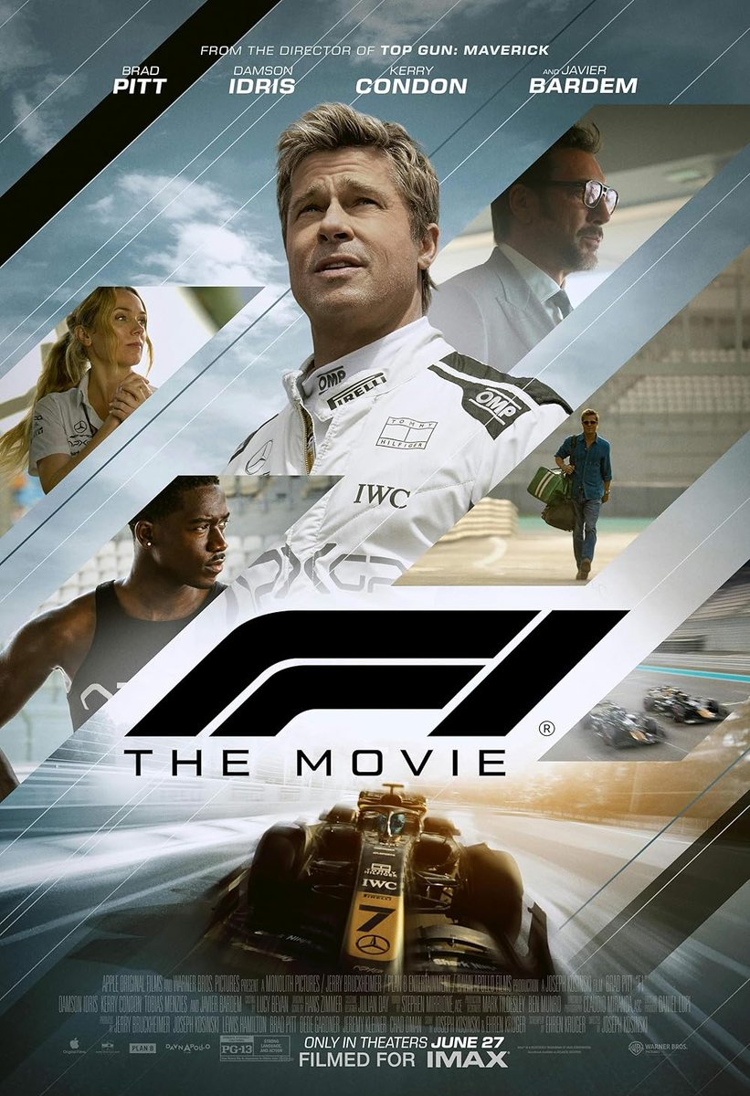mussi3x's tweet image. F1: The Movie ✅

This one blew me away. I came in with low expectations since I wasn’t an F1 person, but after this I think I’ll look into it, this movie was phenomenal. From start to finish had me at the edge of my seat, definitely my favorite new movie.

10/10