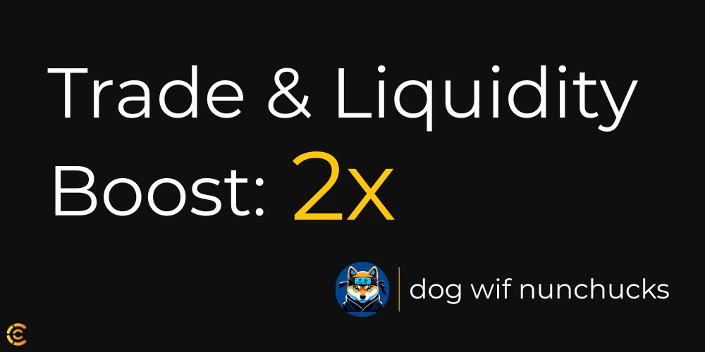 ChoiceXchange's tweet image. TRADE & LIQUIDITY BOOST
Receive 2x CEX points for every $NINJA trade, or supplying to its $INJ denominated liquidity pool.
Deploy/trade today: choice.exchange/liquidity/info…