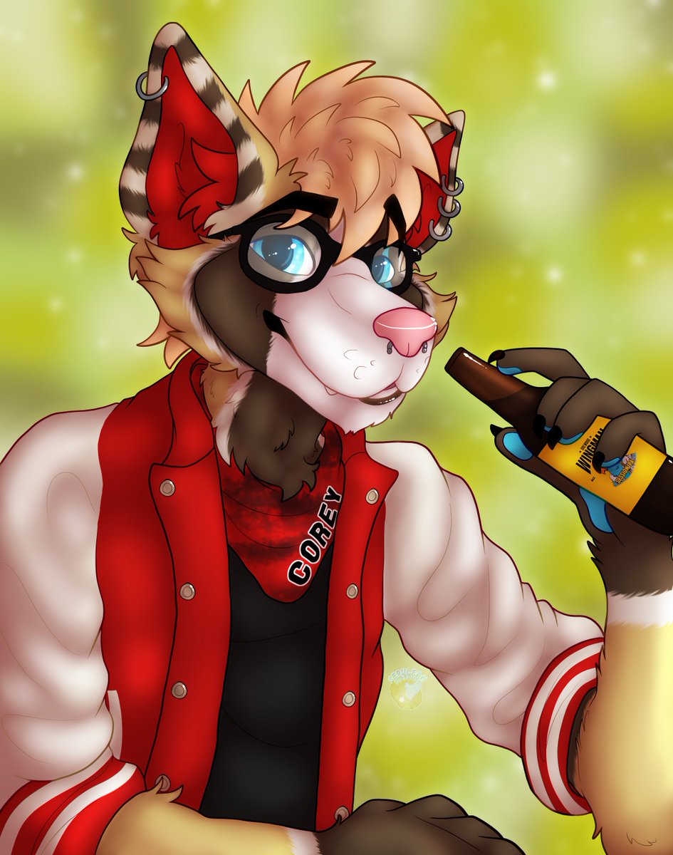 CeruleStardust's tweet image. Finished gift portrait piece for @CoreyCoyote 🌞