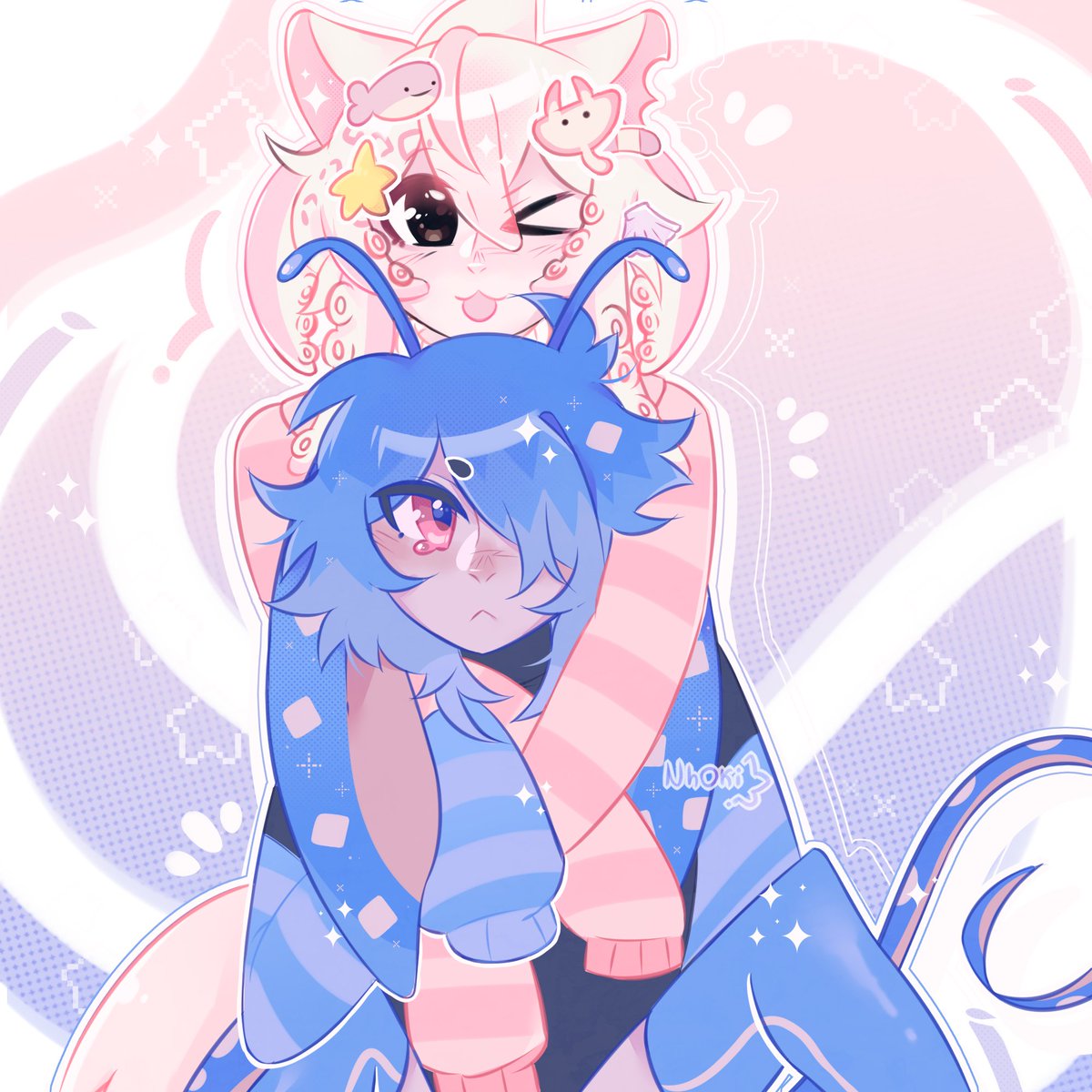 nh0kii's tweet image. 🌷꒰ attack for @keiiyen and @molokomoew
#oc #artfight2025