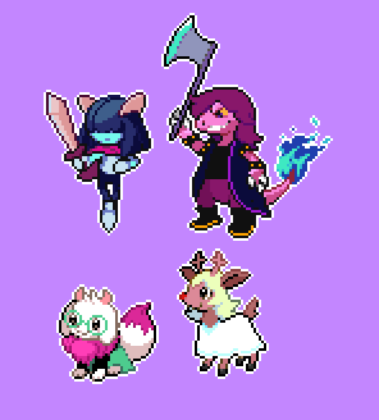 お値下げ　ロンドン・イラストレイテッド・ニュース　「ボルネオ・スルタン接見」 the deltarune sillies but if they were pokemon 🤯 #ドット絵 #pixelart