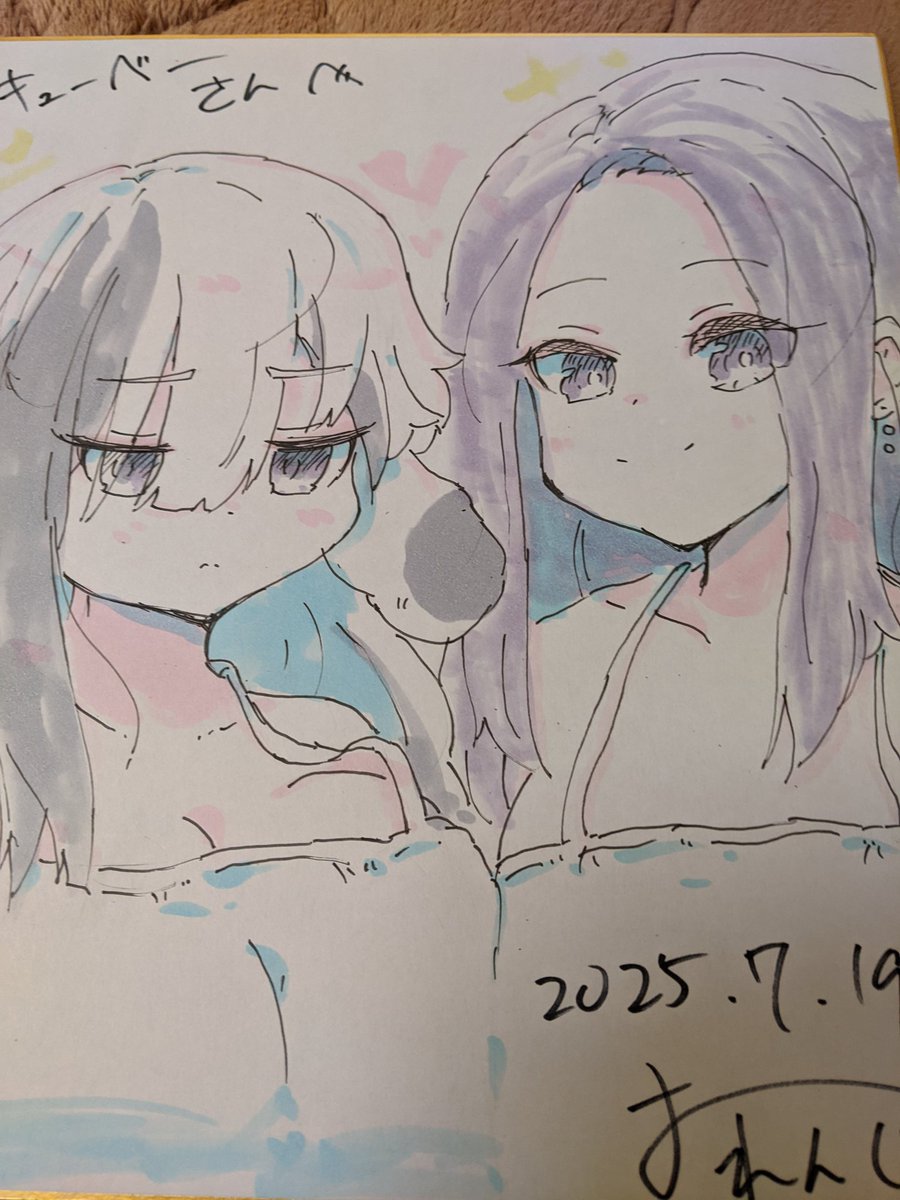 orange_liqueur's tweet photo. ＃マジカミ絵
マジカモお疲れ様でした！
描いて行った色紙はこちらになります https://t.co/r6ICgQ4yBT