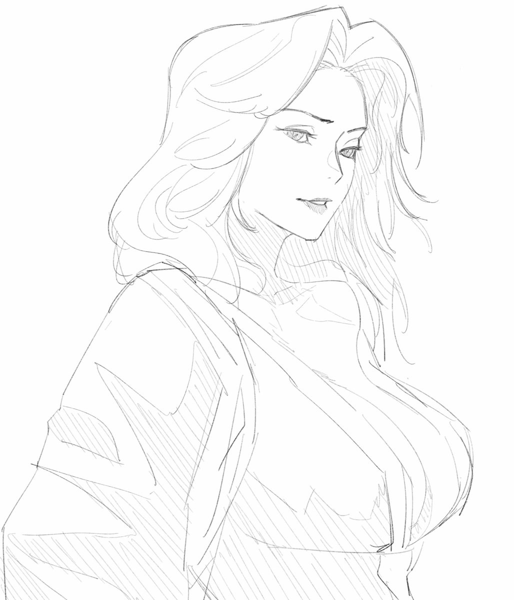 Chequayveon's tweet image. Rangiku sketch #art