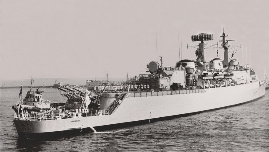 Capt_Navy's tweet image. #BlastFromThePast H.M.S. Devonshire D-2 during its visit to the port of Odessa, Soviet Union, 28 May - 1 June 1976.