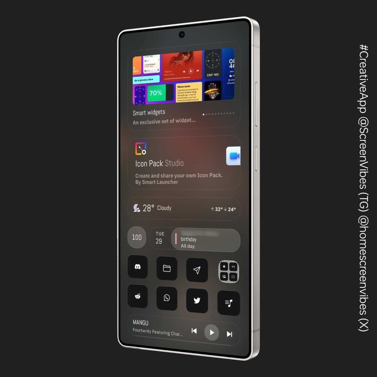 homescreenvibes's tweet image. My #SmartLauncher.

Wallpaper @_Caorthannach_
BLICK – iOS Theme Pack icons @DinhAssets + AEs @daddykool666
Dock overlay @Attairdu57slm. Top layer @kleinmone (Innovation team)
Mockups #WalterTomiati via #CreativeApp @KubixStudio

#Android #Homescreen #Wallpaper #Widgets #Icons