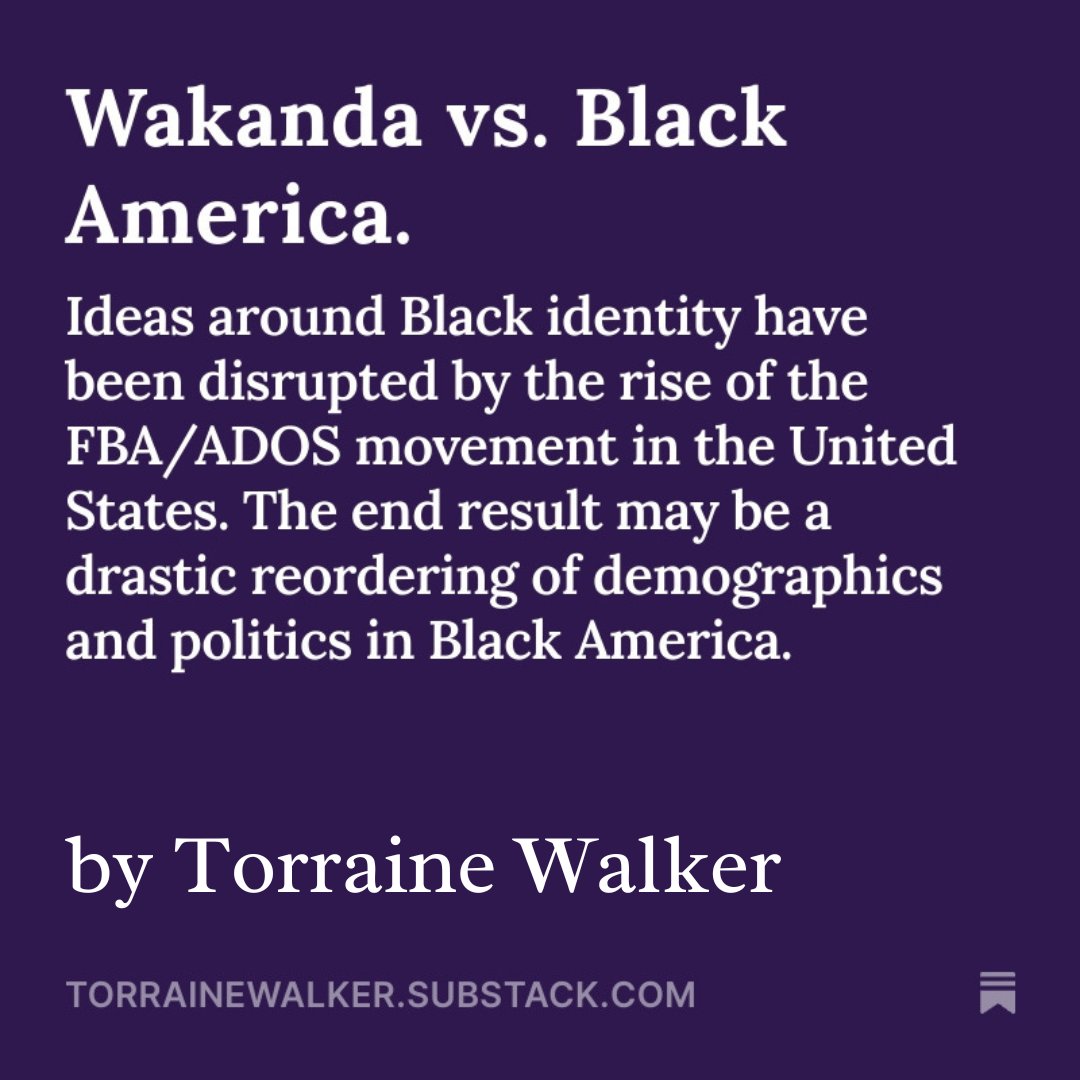 TorraineWalker's tweet image. Check out my new article - Wakanda vs. Black America. torrainewalker.substack.com/p/wakanda-vs-b…