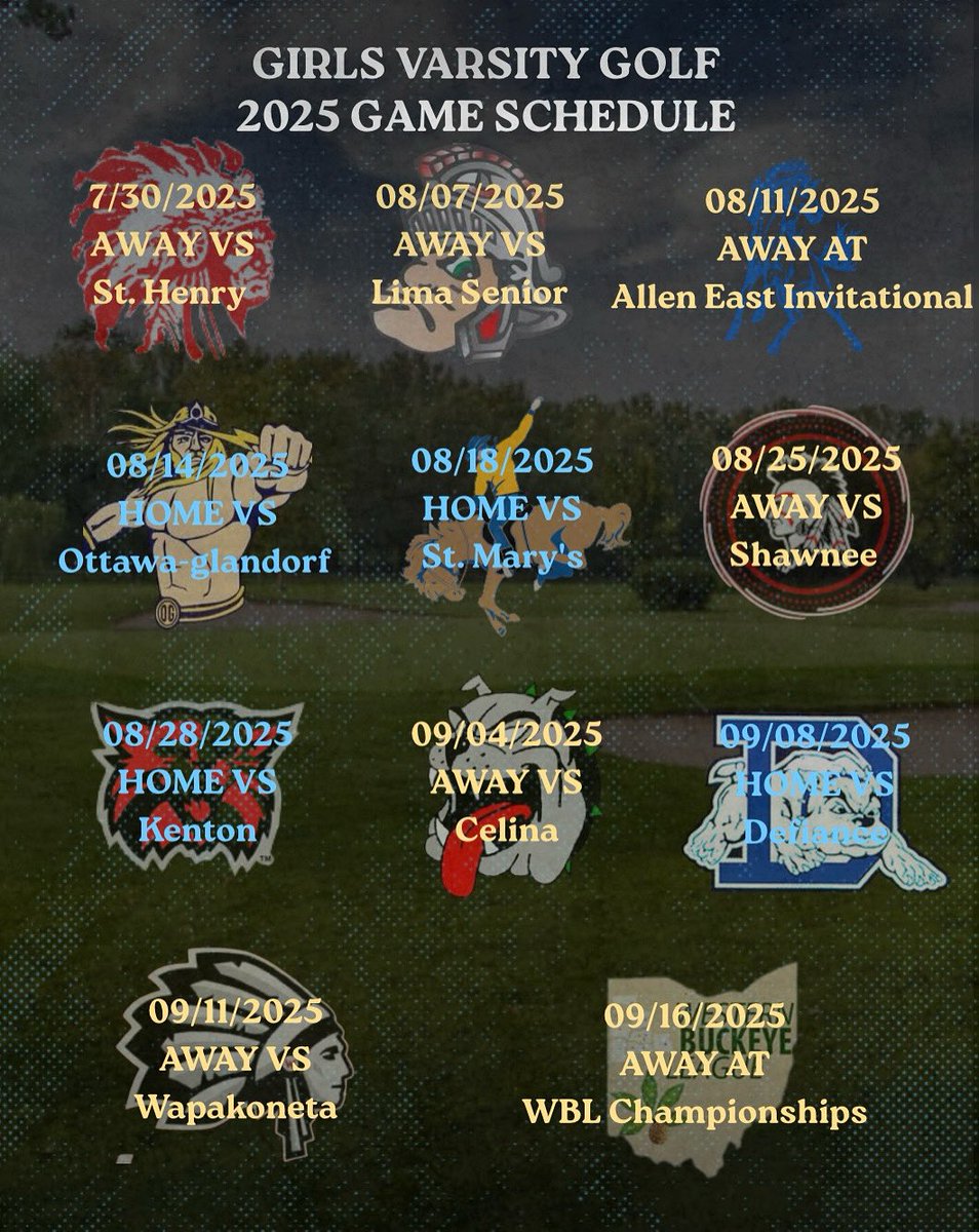 2025 GIRLS GOLF SCHEDULE