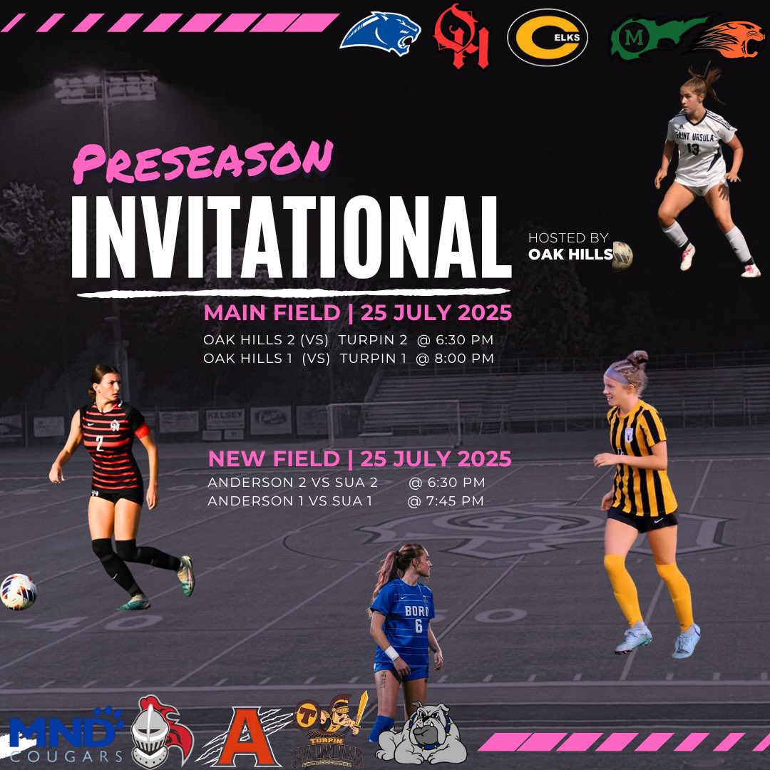 OakHillsWSOC's tweet image. We look forward to hosting the following programs this wekeend! Each program will get to play round robin games for Varsity and JVA.

Anderson 
Beavercreek 
Centerville 
Kings 
Mason
MND
Oak Hills 
Springboro 
SUA
Turpin