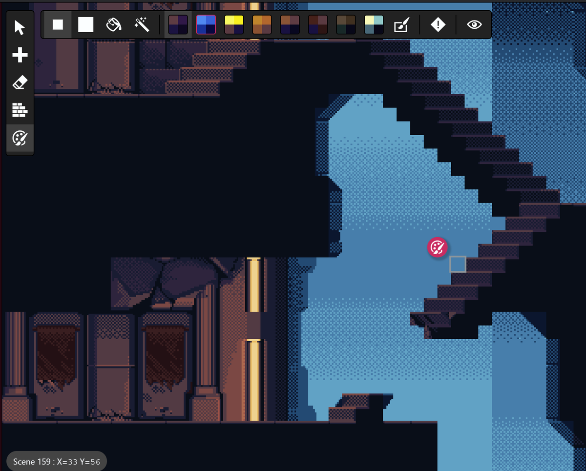 AtavistGames's tweet image. Carrion Tower work in progress: #pixelart #GBC #gamedev #retrogames #WIP #TheFallenCrown