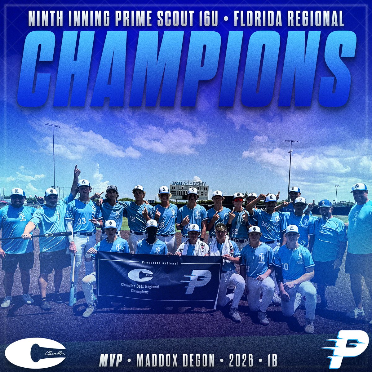 ProspectsNat's tweet image. Congrats to our 16u Florida Regional champions
@primebaseballga!
Congrats to our @Chandlerbats MVP:
@Mdegon33