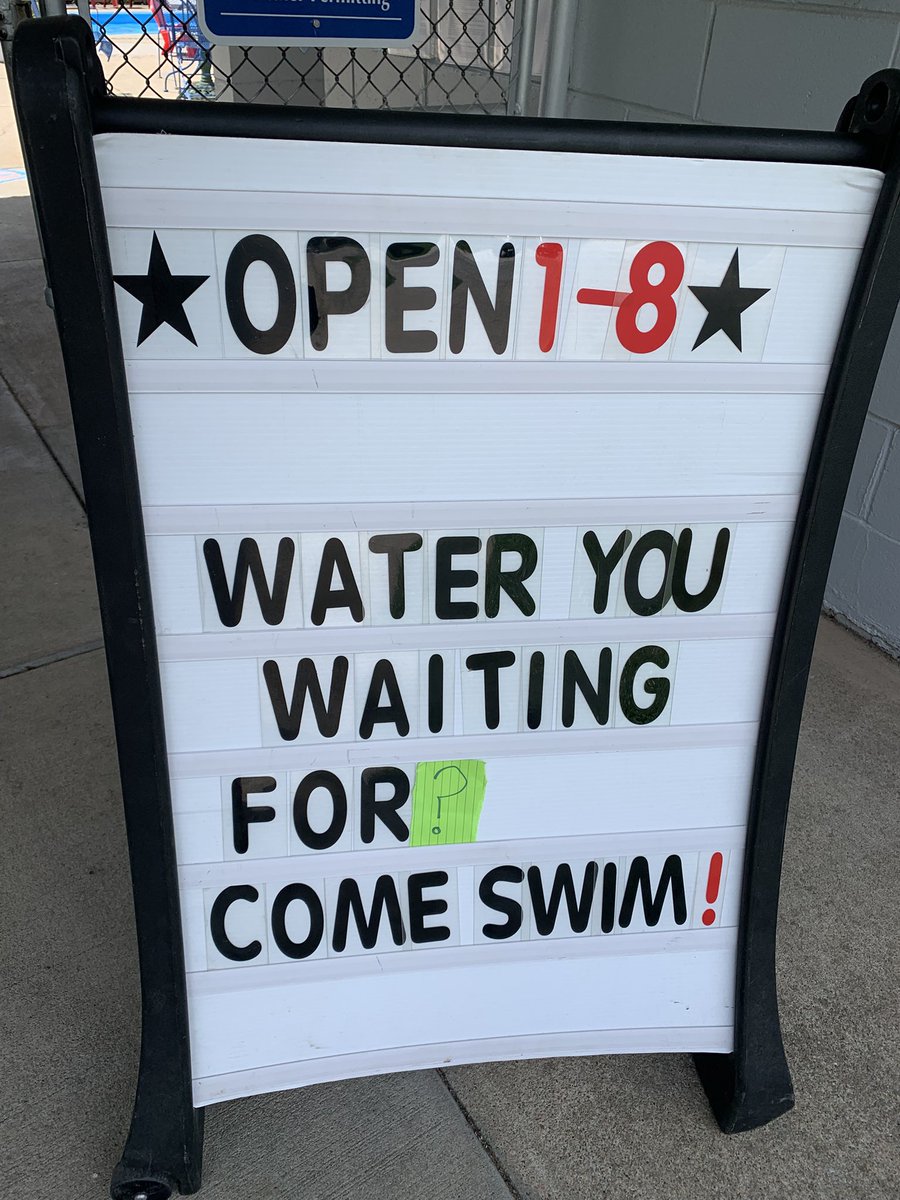 You heard the sign! Come swim!! 🏊‍♂️ 🌞