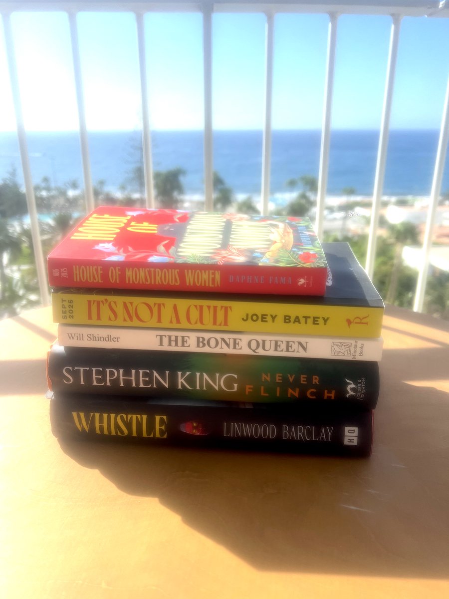 Books I enjoyed on holiday. Blurry picture because of sun cream on phone camera! 😄