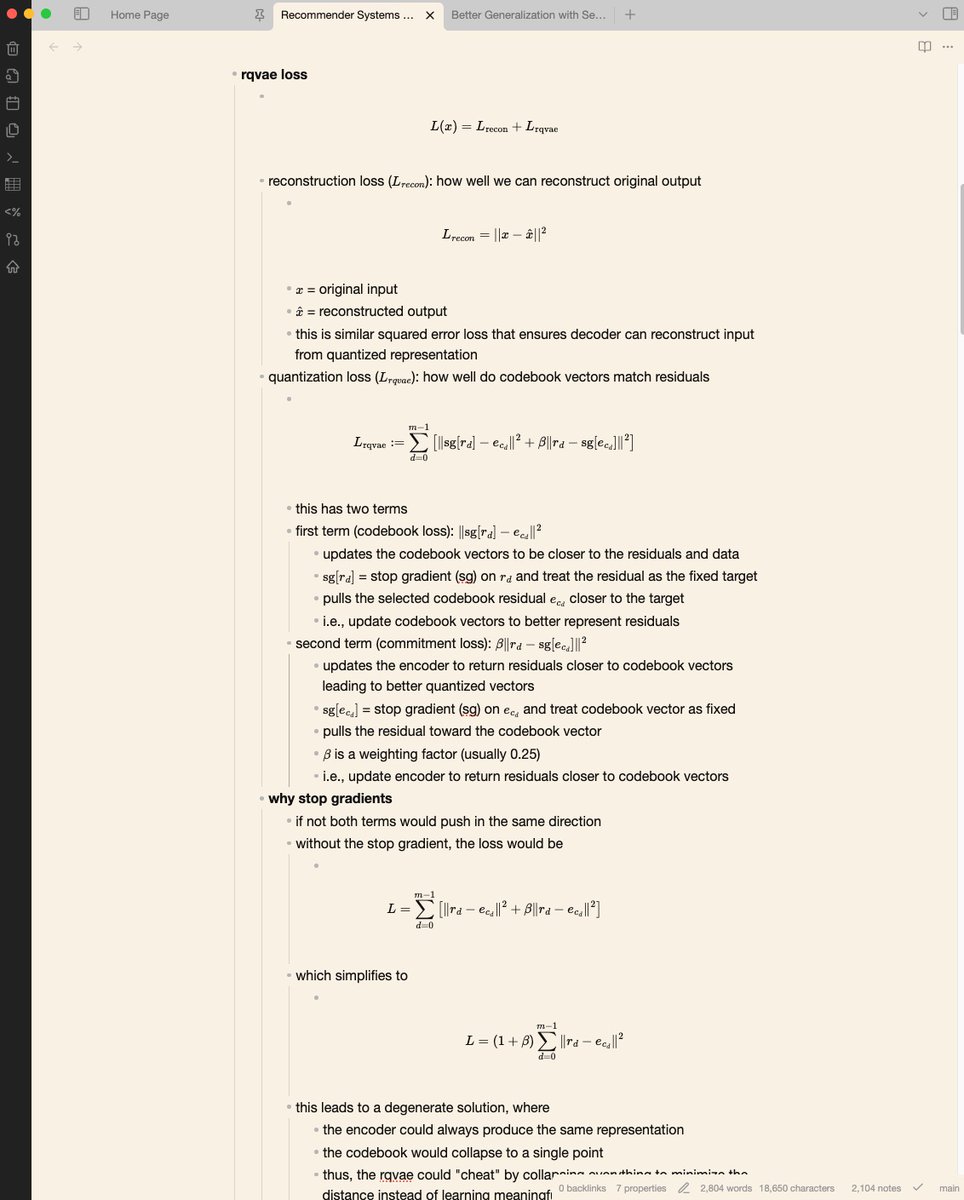 eugeneyan's tweet image. tools for learning and building
• zotero: papers, annotations, citations
• obsidian: notes, writing, connecting the dots
• claude: thinking partner, improve understanding
• claude code: implementation, code review
(images from work on semantic IDs and residual-quantized…
