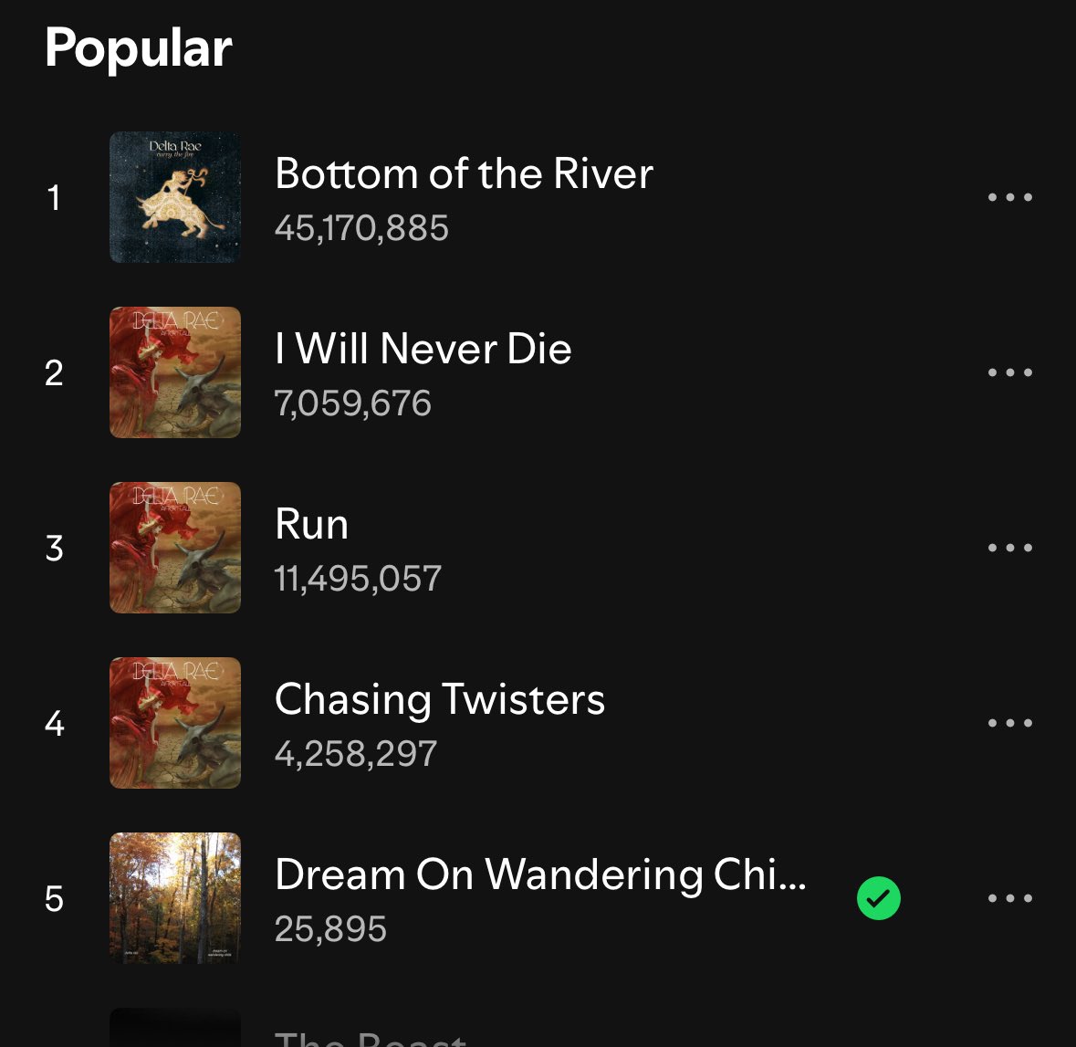 Thank you for making “Dream On Wandering Child” one of our top songs. 🥹