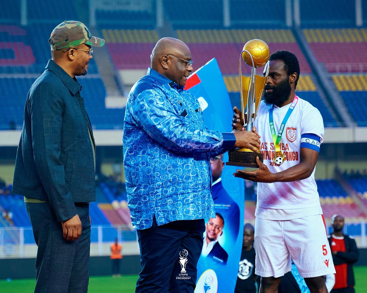 CoupeDuCongoRDC's tweet photo. 🎉 𝗙𝗘́𝗟𝗜𝗖𝗜𝗧𝗔𝗧𝗜𝗢𝗡𝗦 à l’AS SIMBA de Kolwezi, champion du Congo 2024-2025 ! 👏🏽🏆🇨🇩
#ChampionDuCongo #ASSimba #CoupeDuPrésident https://t.co/f54g4iwrWX