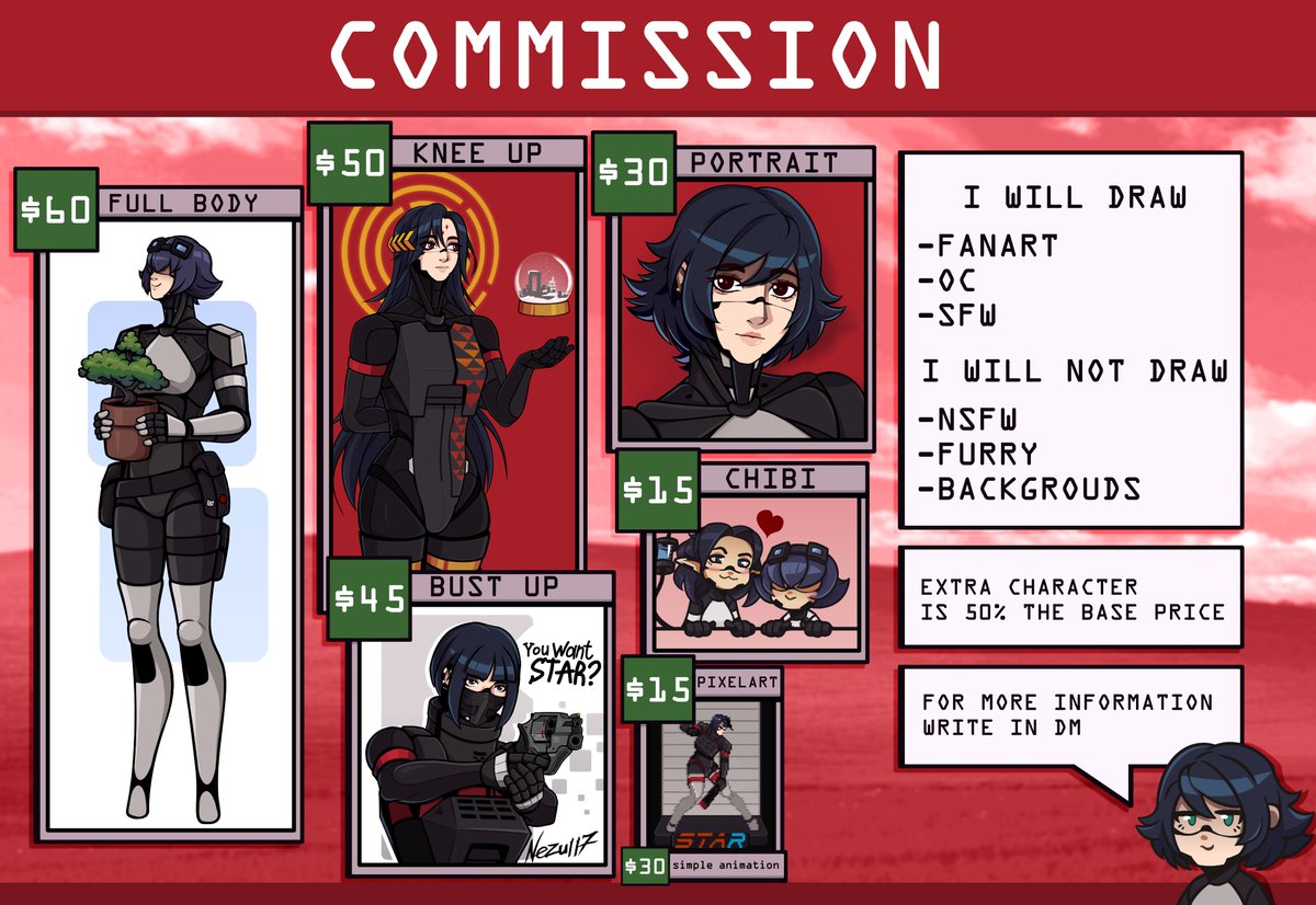 Nezu117's tweet image. COMMISSION OPEN!