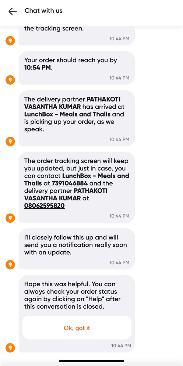 akellaram87's tweet photo. @Swiggy @SwiggyCares 25 mins delivery to order cancelled, Order delayed with 0 updates, no restaurant details, no delivery partner in sight and allocated don’t pick calls, had to cancel. Swiggy’s bot-only support is a disaster. Real problems need real people #SwiggyFail #CSFail https://t.co/jwiBAgGgvV