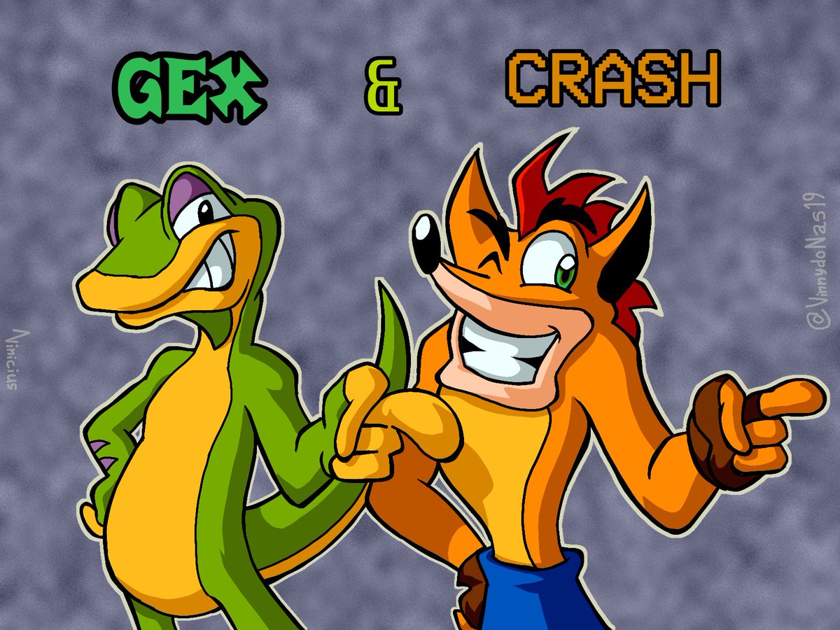 VinnydoNas19's tweet image. 🟢 Gex and Crash 🟠
Gex The Gecko + Crash Bandicoot ! The PS1 Classics ! 

" SHAAAARKS !" 

#Gex 
 #CrashBandicootFanArt