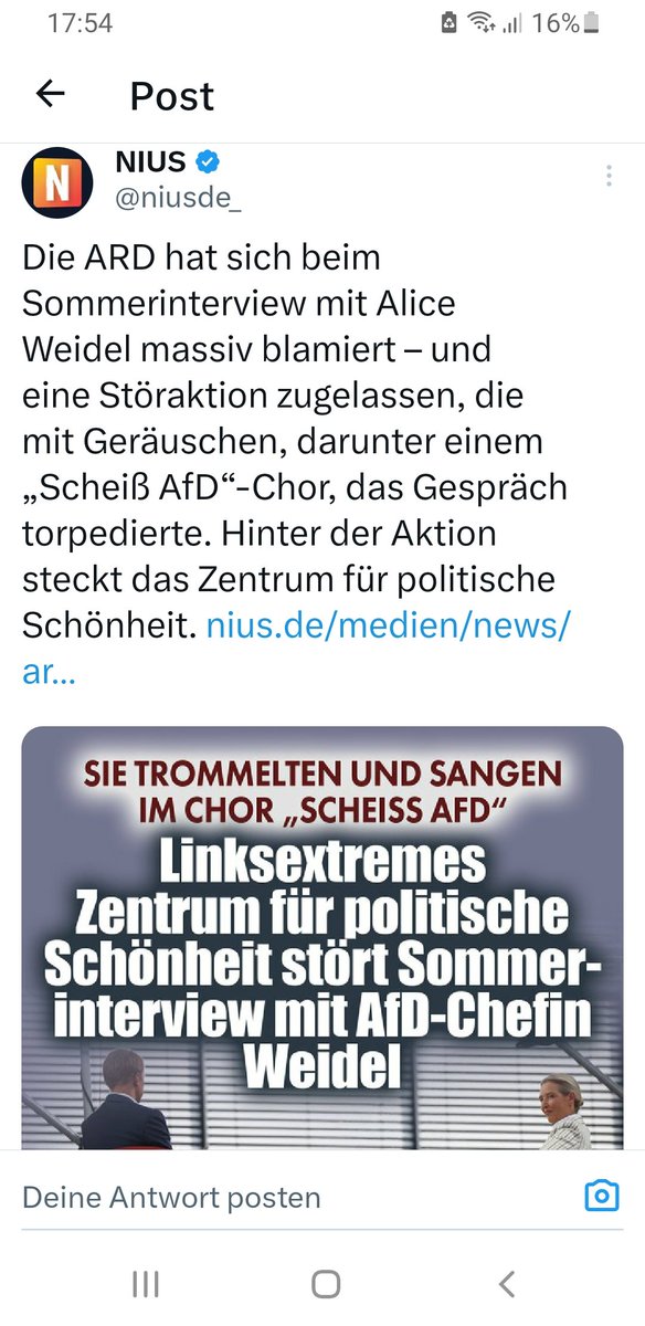 <a href="/tagesschau/">tagesschau</a> Jesses wie erbärmlich nach dem Desaster. 

Die Pflicht des öffentlich-rechtlichen Rundfunks in Deutschland, alle Parteien gleich zu behandeln, ist im Rundfunkrecht verankert, insbesondere in den Grundsätzen der Staatsferne, Ausgewogenheit und Sachlichkeit. Diese Prinzipien leiten