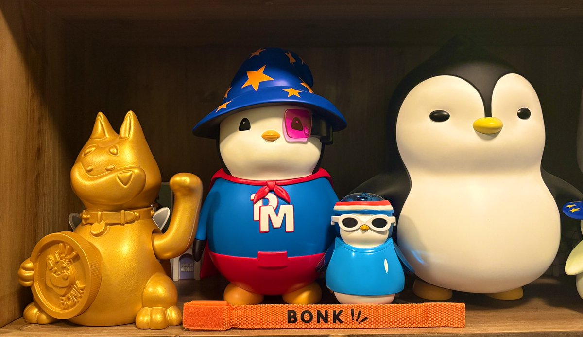 DegenDen_eth's tweet image. The best photo to showcase my bag and collectibles this cycle
$PENGU $BONK