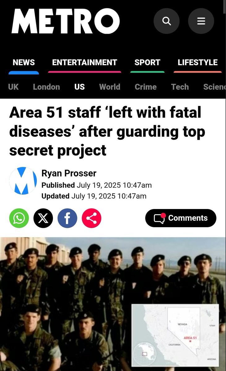 Thoughts on the "Mysterious Disease" that spread among Area 51's employees while guarding a classified project?

There was a plume of smoke that been reported few days ago rising from Area 51.