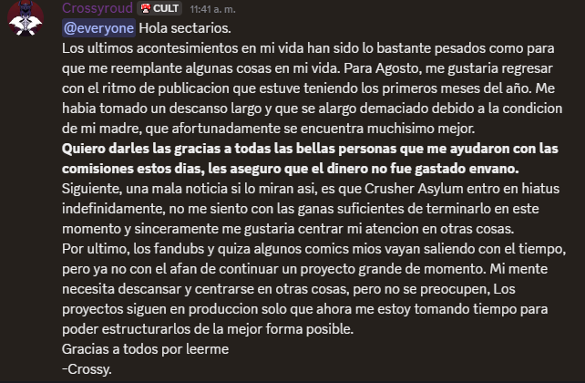 crossyroud's tweet photo. Gracias por su apoyo. ¡NOS VEMOS EN AGOSTO! 
#aviso https://t.co/qnHZiV5ZW1