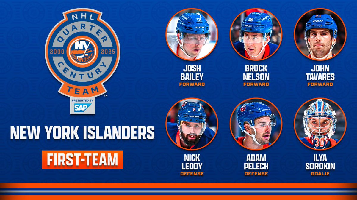 IslesDen's tweet image. This dropped during the season so it kinda went on the backburner.
Since we’re in quieter times: What would you change from the Islanders NHL Quarter Century Teams selection?
First thing I’m doing is swapping Mathew Barzal and Brock Nelson, fully disagree with that one.