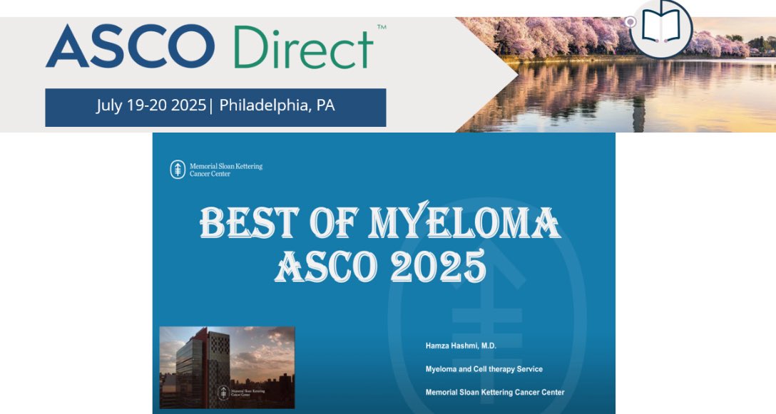 hhashmi87's tweet image. Wonderful opportunity sharing #BestofASCO 2025 highlights in Multiple Myeloma. How to (and not to) apply recent trial data in clinical practice. Some great talks on Leukemia, Lymphoma. #MMSM #CART #ASCODirect #ASCO25 #MedTwitter #MedEd @TotalHealthConf @ASCO
@MSKCancerCenter