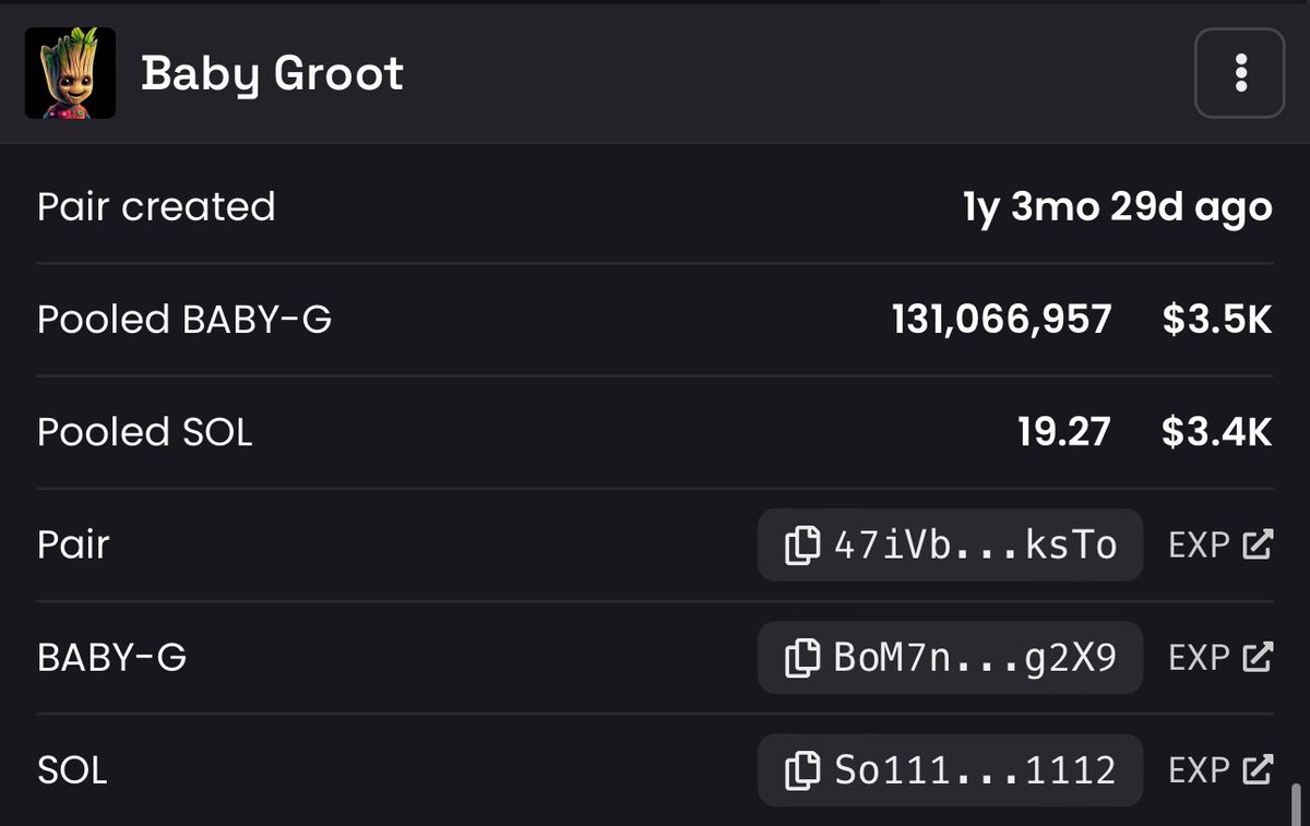 Fuckers trying to push another “OG Baby Groot” when this is the real one BoM7nZgZH1m4XJAf6n1MxW2oKQH3CXRBTW7jxpS1g2X9