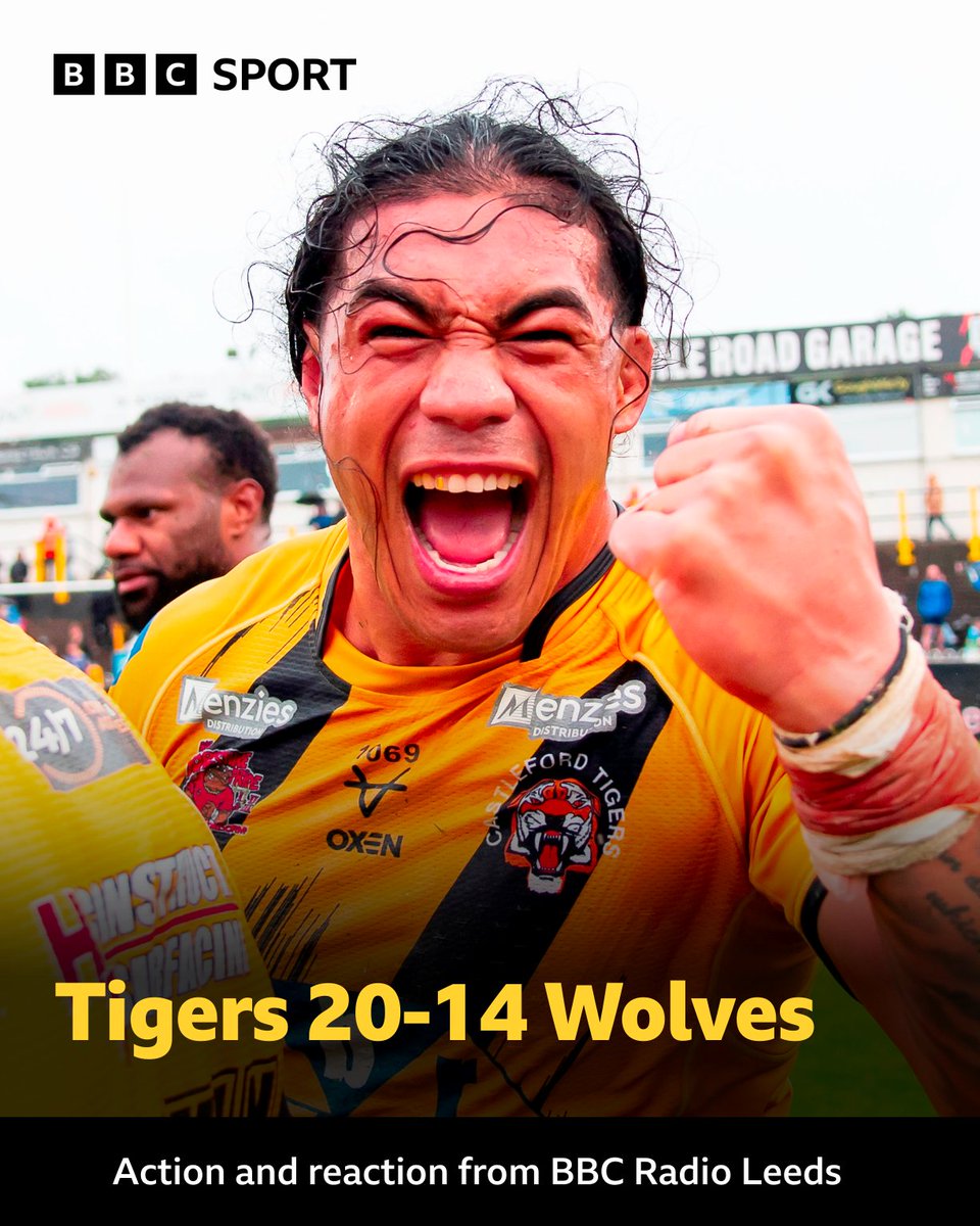 BBCWYS's tweet image. 🏉 Tigers 20-14 Wolves
🎙 Action highlights and post-match reaction from director of rugby Chris Chester and man-of-the-match @georgelawler6 as @CTRLFC bounce back to tame Warrington Wolves for fifth Super League win of season.
🎧 tinyurl.com/37ztn49z
#castigers | #BBCRL